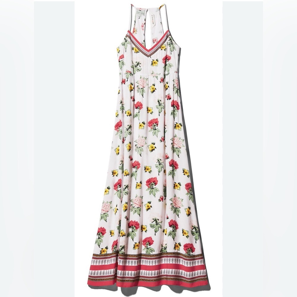 H&M‎ Coachella Womens Lightweight Summer Floral Sleeveless Maxi Dress 6 Tropical